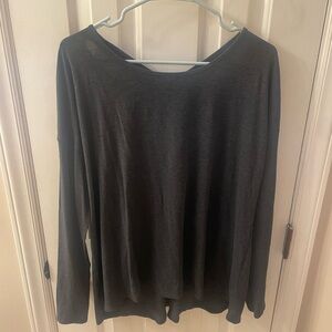 Lululemon Dark Grey Long Sleeve Top with circle cut out